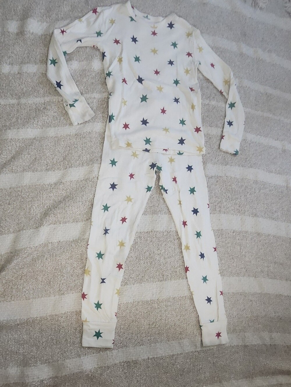 GAP White Kids Star-Print One-Piece Footie Pajamas